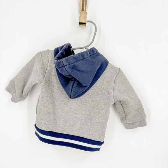 Jacadi Gray and Blue Zip-Up Hoodie Sweatshirt - Picture 4 of 4